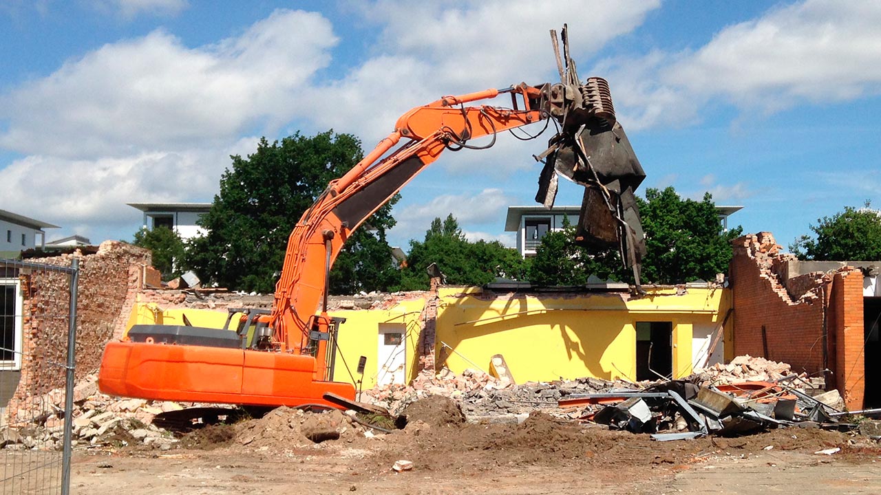 demolition after a wildfire disaster